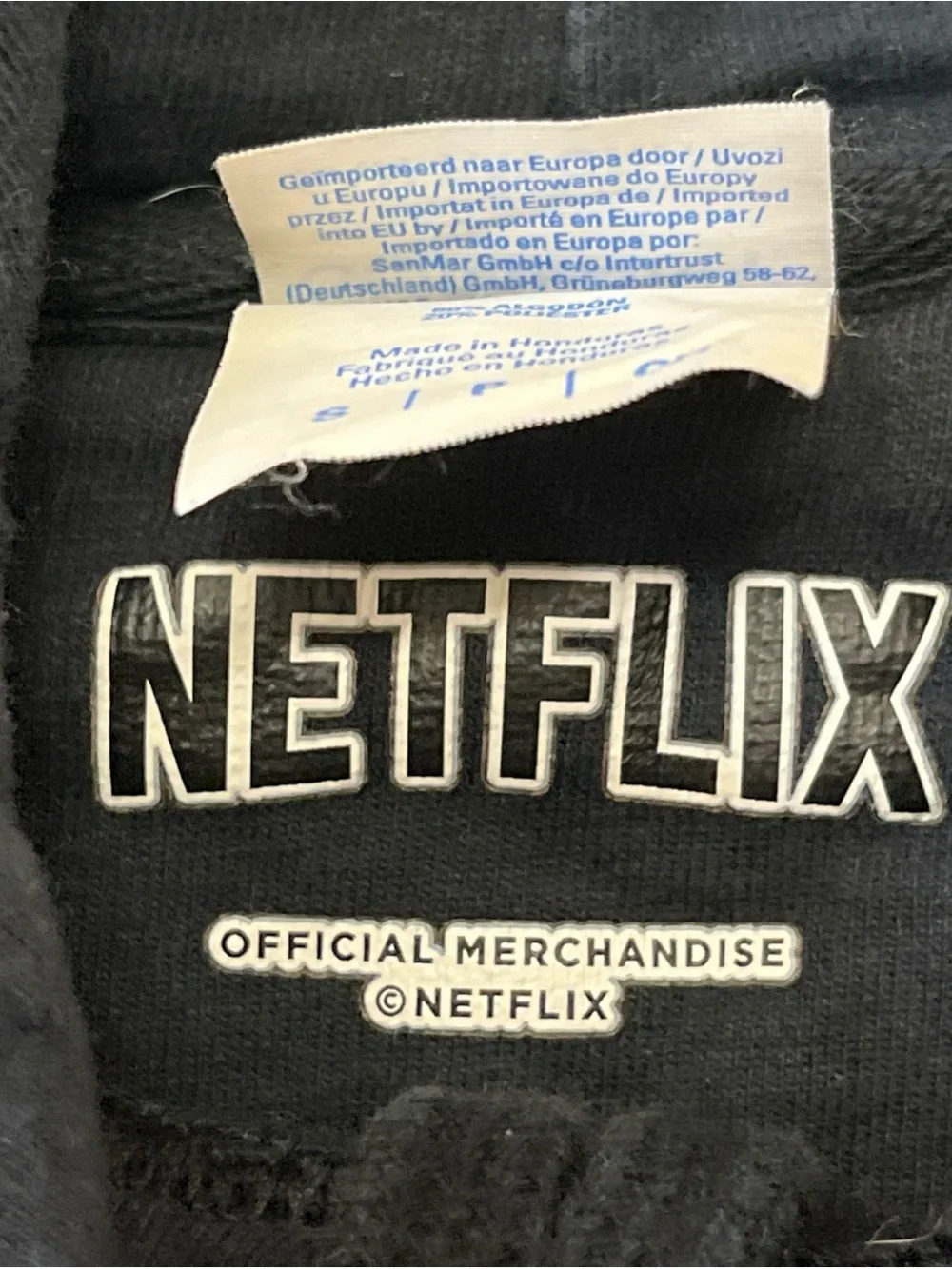 Netflix Official Merchandise Stranger Things Black Long Sleeve Hoodie Unisex S